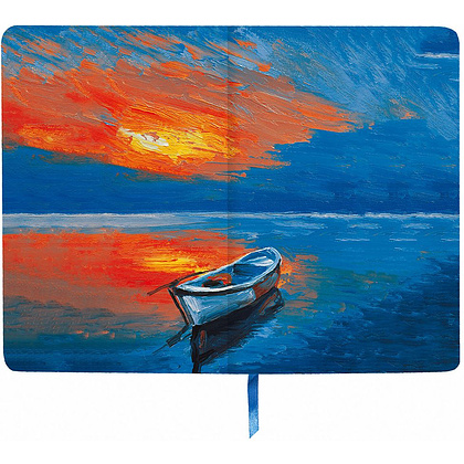 Ежедневник недатированный "Sunset at sea", А5, 136 страниц, синий - 2
