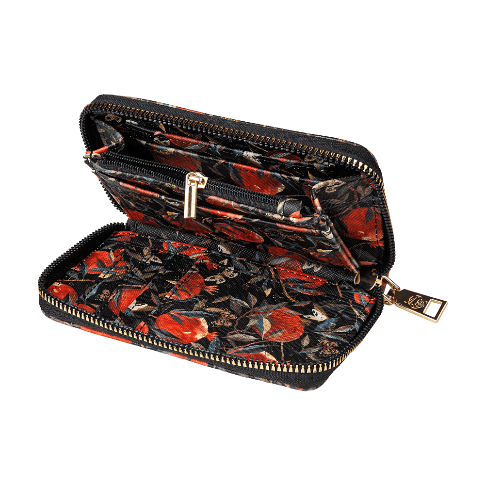 Кошелек "Flora. Гранат", черный, красный - 3