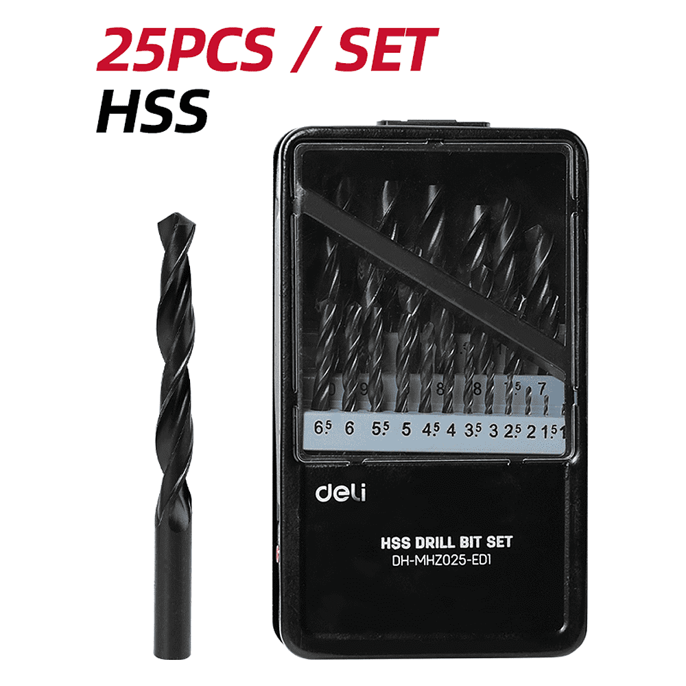 Набор сверел по металлу Deli RS EDH-MHZ025-ED1, 1-13 мм, DIN 338, 25 шт. - 2 Набор сверел по металлу Deli RS EDH-MHZ025-ED1, 1-13 мм, DIN 338, 25 шт. - 2