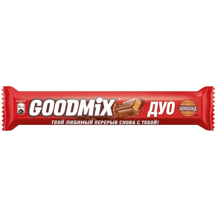 Шоколадный батончик Goodmix "Original", 40 гр, молочный шоколад с хрустящей вафлей