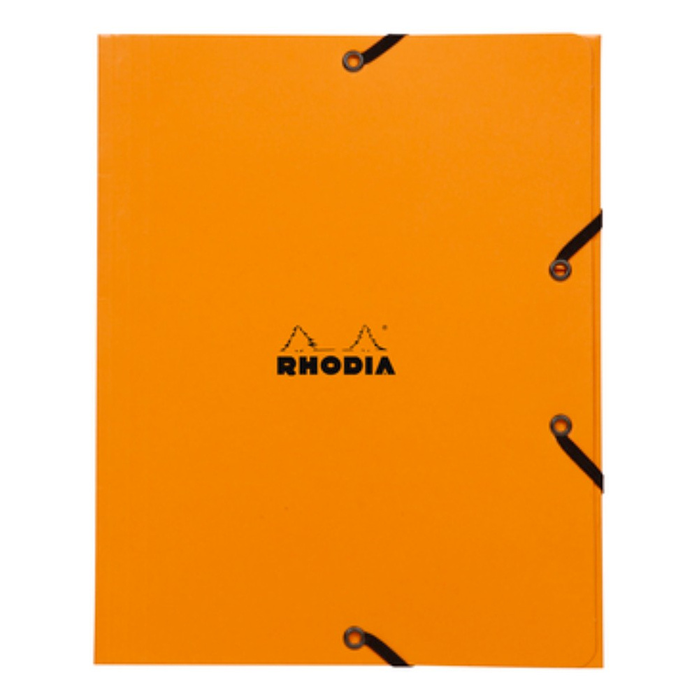 Папка на резинках "Rhodia", A5, 40 мм, картон, оранжевый