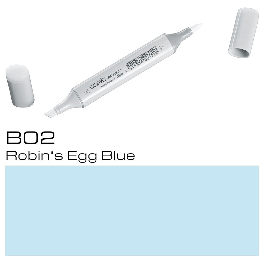Маркер перманентный "Copic Sketch", B-02 голубая яичная скорлупа