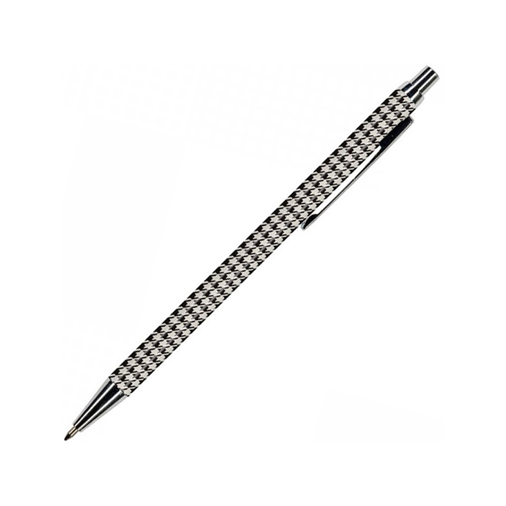 Ручка шариковая автоматическая "Felicita Black&White. Модный паттерн", 0.7 мм, белый, черный, стерж. синий