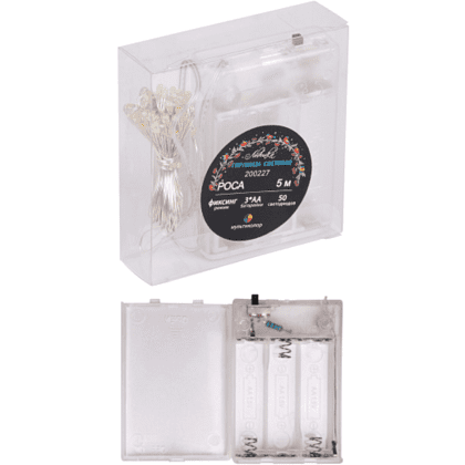 Гирлянда электрическая LED "Нить" с насадками "Роса", 5 м, мультиколор