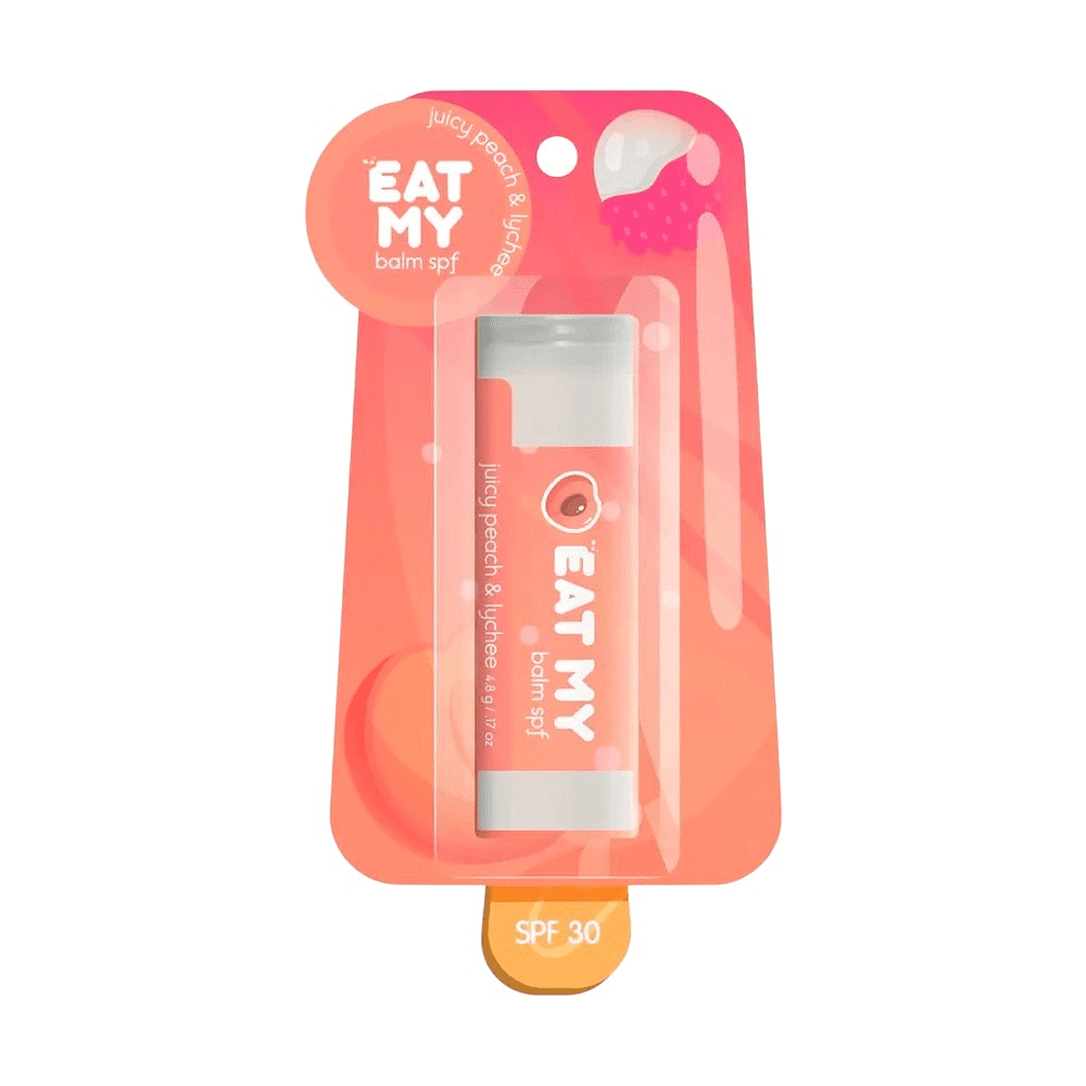 Бальзам для губ "Eat My" SPF 30, аромат сочный персик-личи, 4.8 г