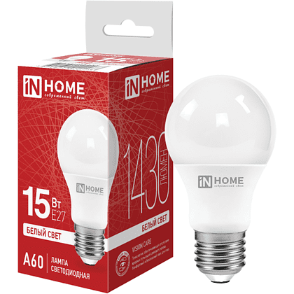Лампа светодиодная In Home LED A-60-VC, груша, 15Вт, E27