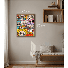 Набор для творчества "Labubu Friends", 40х50 см, красками по номерам