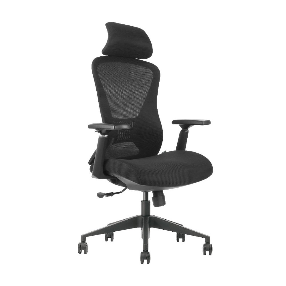 Кресло для руководителя EVOLUTION "OFFICE COMFORT", ткань, сетка, пластик, черный