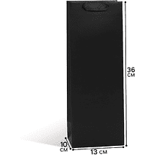 Пакет бумажный подарочный 13*36*10 см "Basic", д/бутылки, черный
