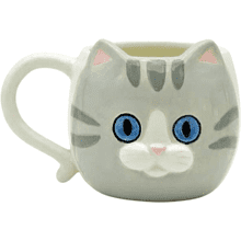 Кружка керамическая "Голубоглазый кот", 410 мл, серая