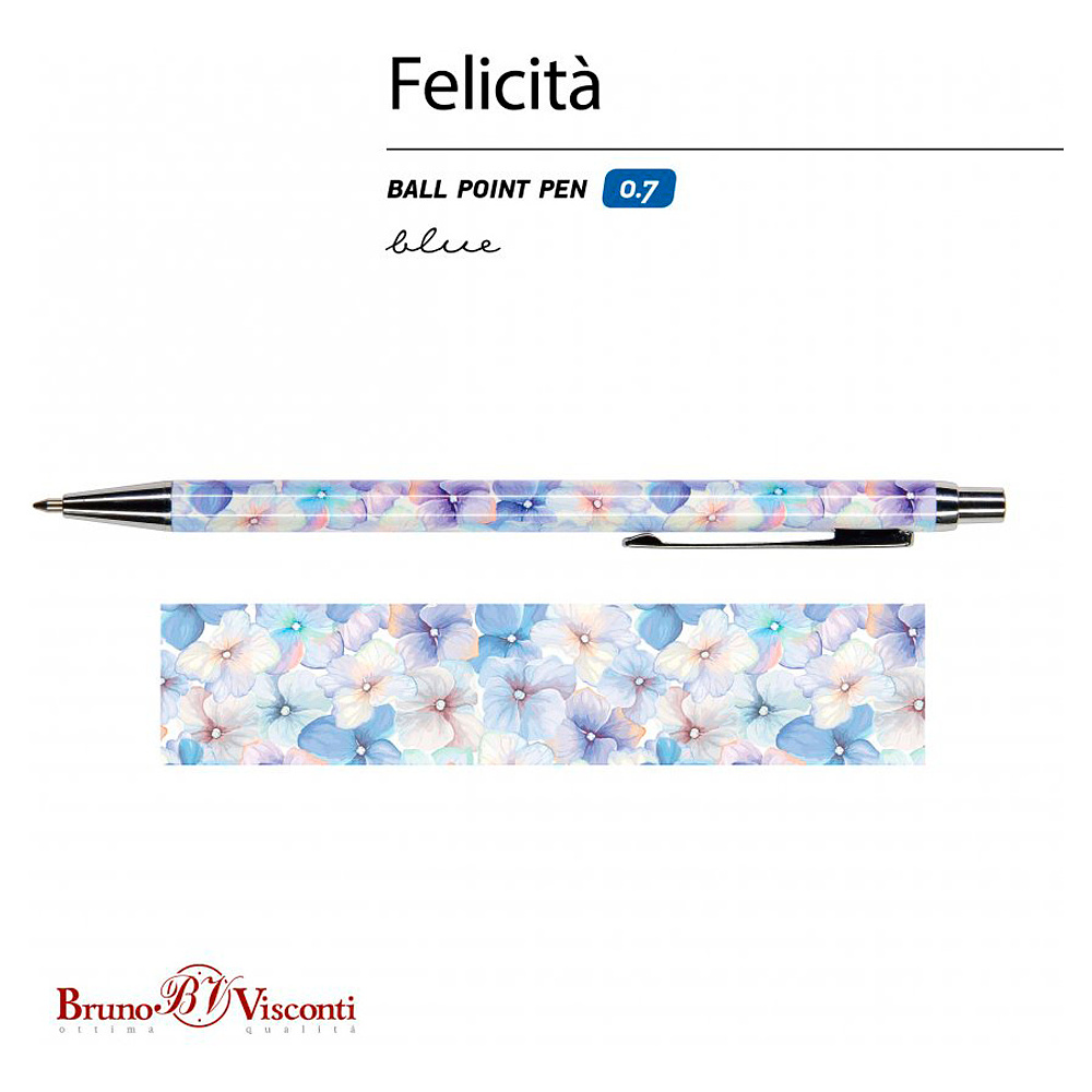 Ручка шариковая автоматическая "Felicita. Цветы. Нежность", 0.7 мм, разноцветный, стерж. синий - 2