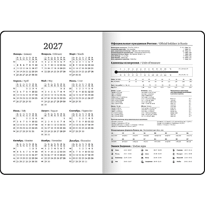 Ежедневник датированный "Flowers" на 2027, А5, 320 страницы, линейка, черный - 5