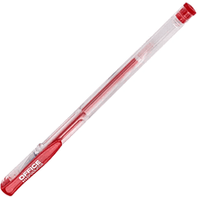 Ручка гелевая "Office Products", 0.5 мм, прозрачный, стерж. красный