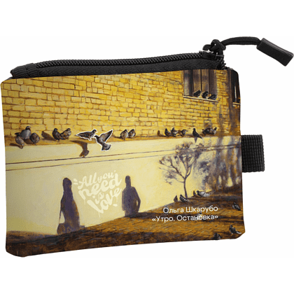 Кошелек "Утро. Остановка”, Ольга Шкарубо, текстиль, разноцветный - 2