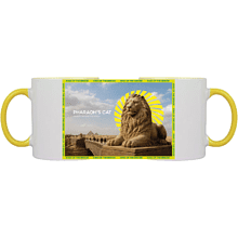 Кружка керамическая "Pharaoh's cat", 320 мл, белый, желтый