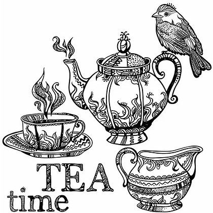 Раскраска "Вкус утра. Чай и кофе" - 5