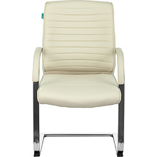 Кресло на полозьях Бюрократ "T-8010N-LOW-V", экокожа, металл, слоновая кость
