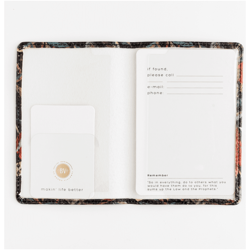 Обложка для паспорта "Flora. Гранат", кожзам., черный, красный - 3