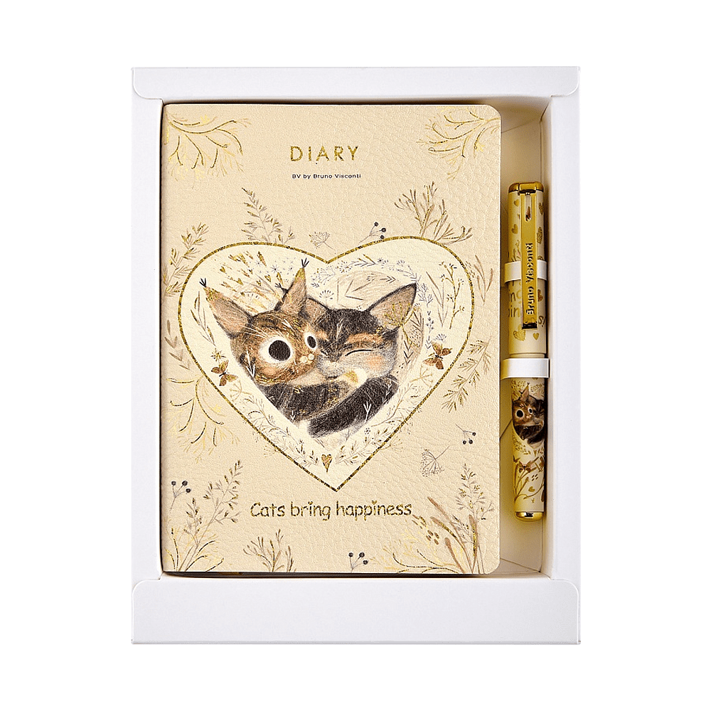 Набор ежедневник недатированный "Love me.Котики  приносят счастье", А6, кожзам. + ручка  - 2