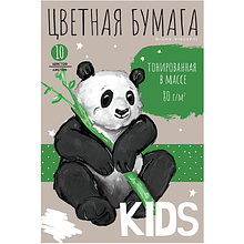 Набор цветной бумаги "Kids", А4, 10 цветов, 10 листов, тонированная
