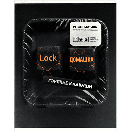 Тетрадь предметная "Горячие клавиши. Информатика", А5, 48 листов, клетка, черный
