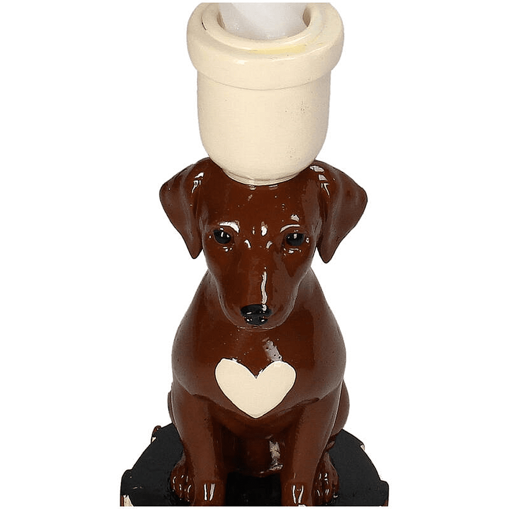 Подсвечник полирезиновый "Dachshund", 7.5х10х21.5 см, коричневый - 2