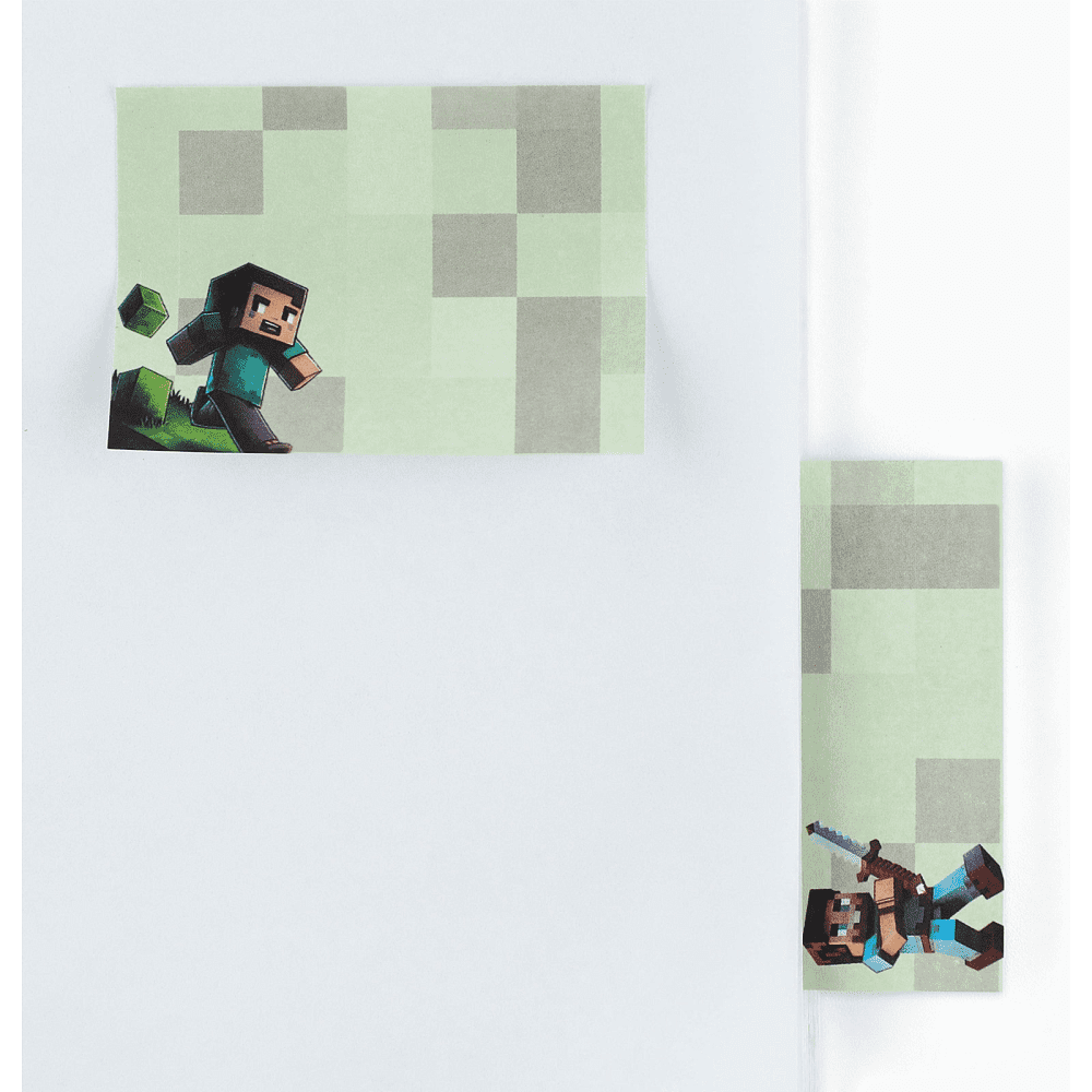 Бумага для заметок на клейкой основе "Майнкрафт", 180x70 мм, 30 листов, коричневый, зеленый - 2