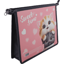 Папка для тетрадей "Cute cats",  А5, розовый, черный