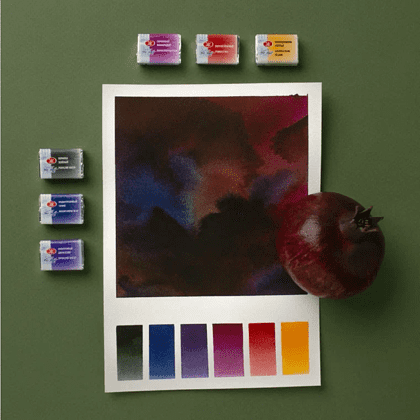 Краски акварельные "Белые ночи Ботанический атлас", набор 12 цветов, кюветы - 10