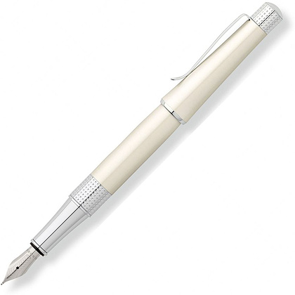 Ручка перьевая "Cross Beverly", M, белый, серебристый, патрон черный