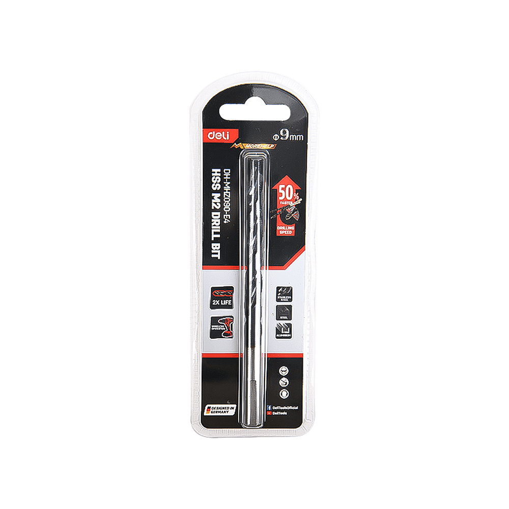 Сверло по металлу Deli RS EDH-MHZ095-E4, 9.5 мм, DIN 338, HSS-TiN - 3 Сверло по металлу Deli RS EDH-MHZ095-E4, 9.5 мм, DIN 338, HSS-TiN - 3