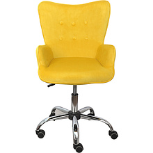 Кресло для персонала AksHome "Bella", велюр, металл, желтый