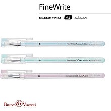 Ручка гелевая "FineWrite. Zefir", 0,4 мм, пластик, ассорти, стерж. черный