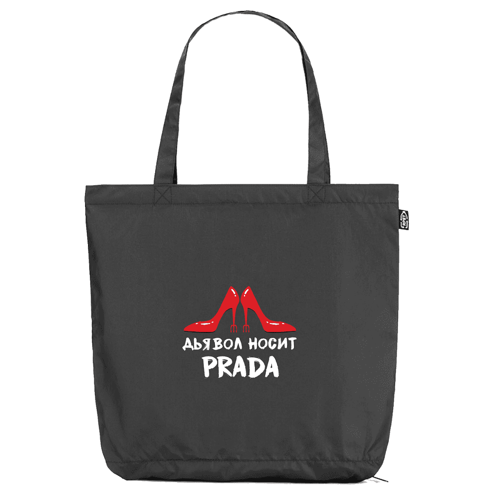 Зонт "Дьявол носит Prada", 53 см, черный + сумка для покупок "Дьявол носит Prada", черный - 2