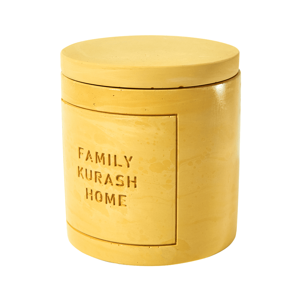 Свеча декоративная со спичками "Family Kurash Home Круг", ароматизированная, желтый - 2