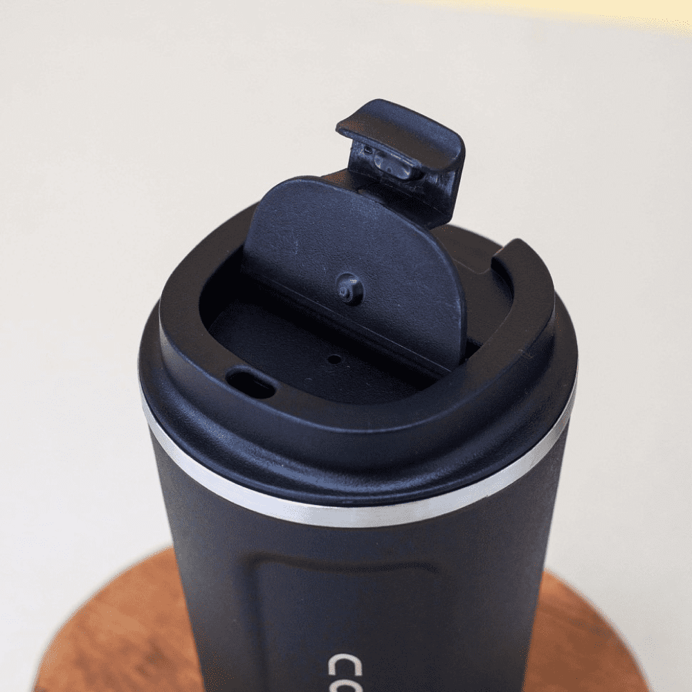 Кружка термическая "Mini coffee", сталь./пласт., 380 мл., черный - 3