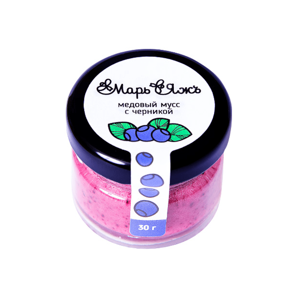 Медовый мусс "МарьЯжъ" с черникой, 30 гр 