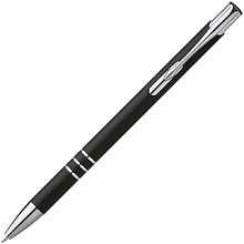 Ручка шариковая автоматическая "New Jersey", 0.7 мм, черный, серебристый, стерж. синий