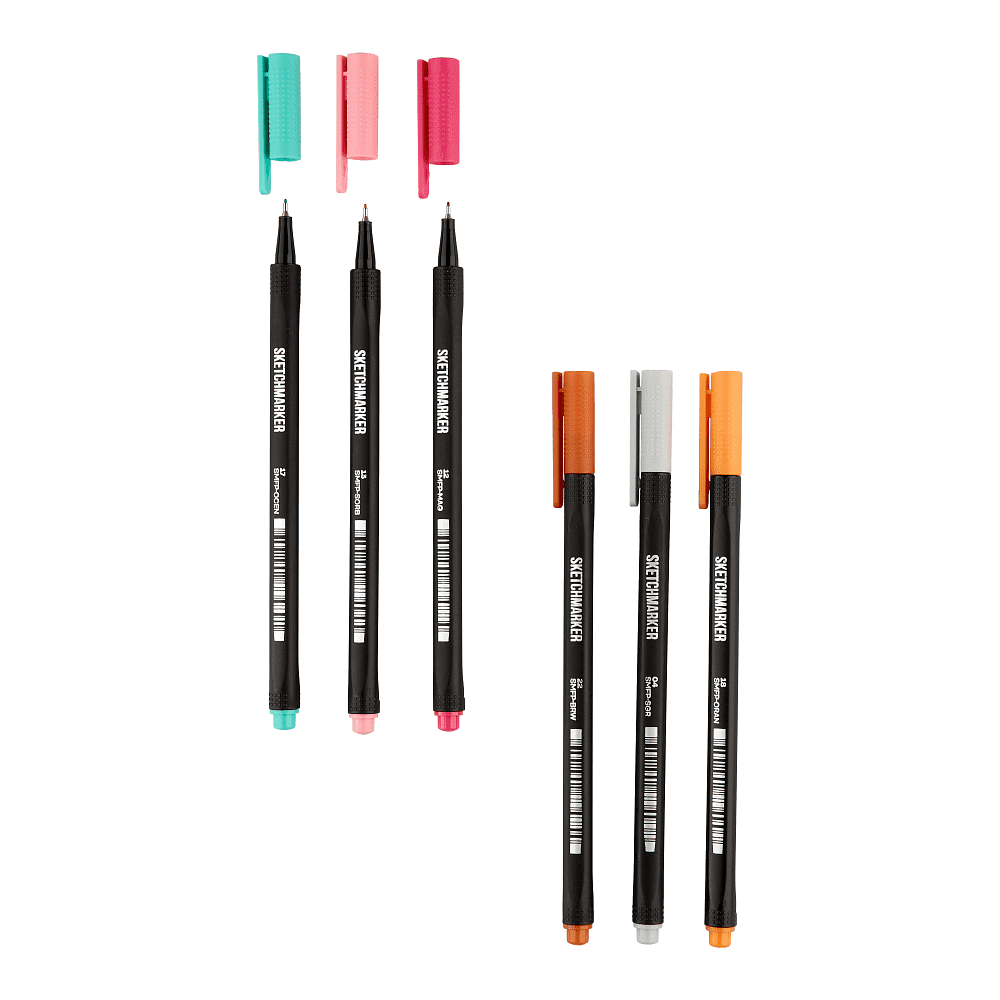 Ручка капиллярная "Sketchmarker Artist fine pen Mid", 6 шт - 15