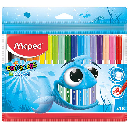 Фломастеры "Color Peps Ocean", 18 шт, -30%