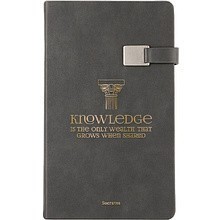 Ежедневник недатированный «Knowledge is the only wealth that grows when shared. Socrates», А5, серый