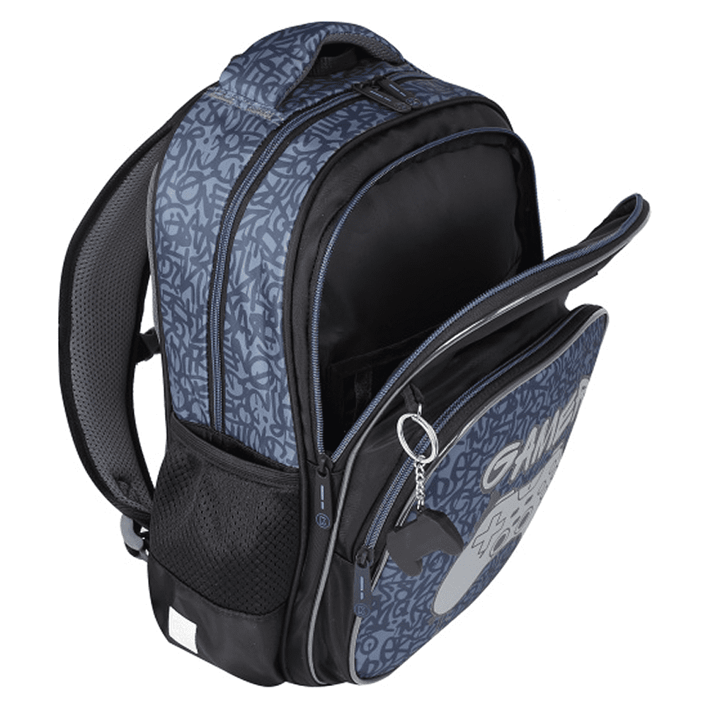 Рюкзак школьный "COMFORT Life Gamer", черный, синий - 5