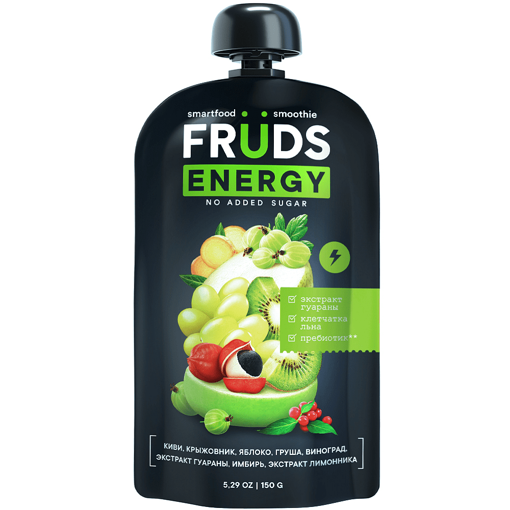 Пюре фруктовое "Smartfood smoothie fruds", вкус груша, яблоко, киви и крыжовник