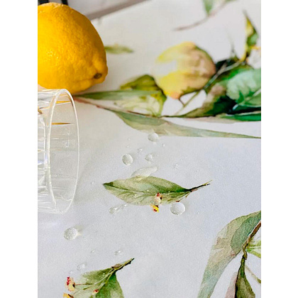 Скатерть "Лимоны", 145x200 см, хлопок, разноцветный - 3