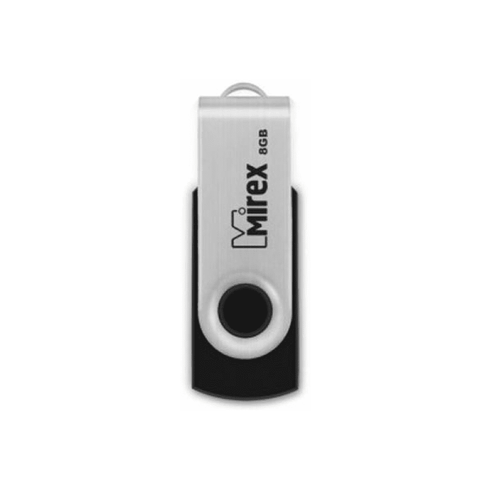 USB Flash накопитель 2.0 8 Gb SWIVEL BLACK, пластик, металл