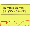Бумага для записей на клейкой основе "Kores", 75x75 мм, 100 листов, желтый неон - 3