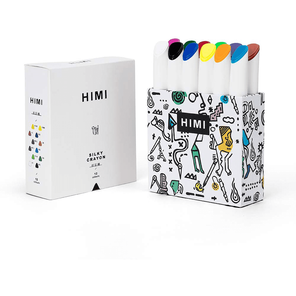 Мелки восковые "Himi Miya Silky Crayon", 12 цветов, ассорти - 7