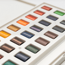 Набор для рисования акварелью "Himi New" (краски 24 цвета, кисть, блок для акварели), белый футляр