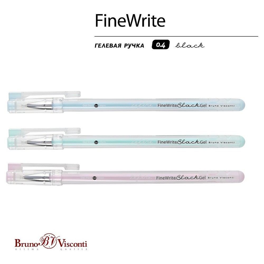 Ручка гелевая "FineWrite. Zefir", 0,4 мм, пластик, ассорти, стерж. черный - 2