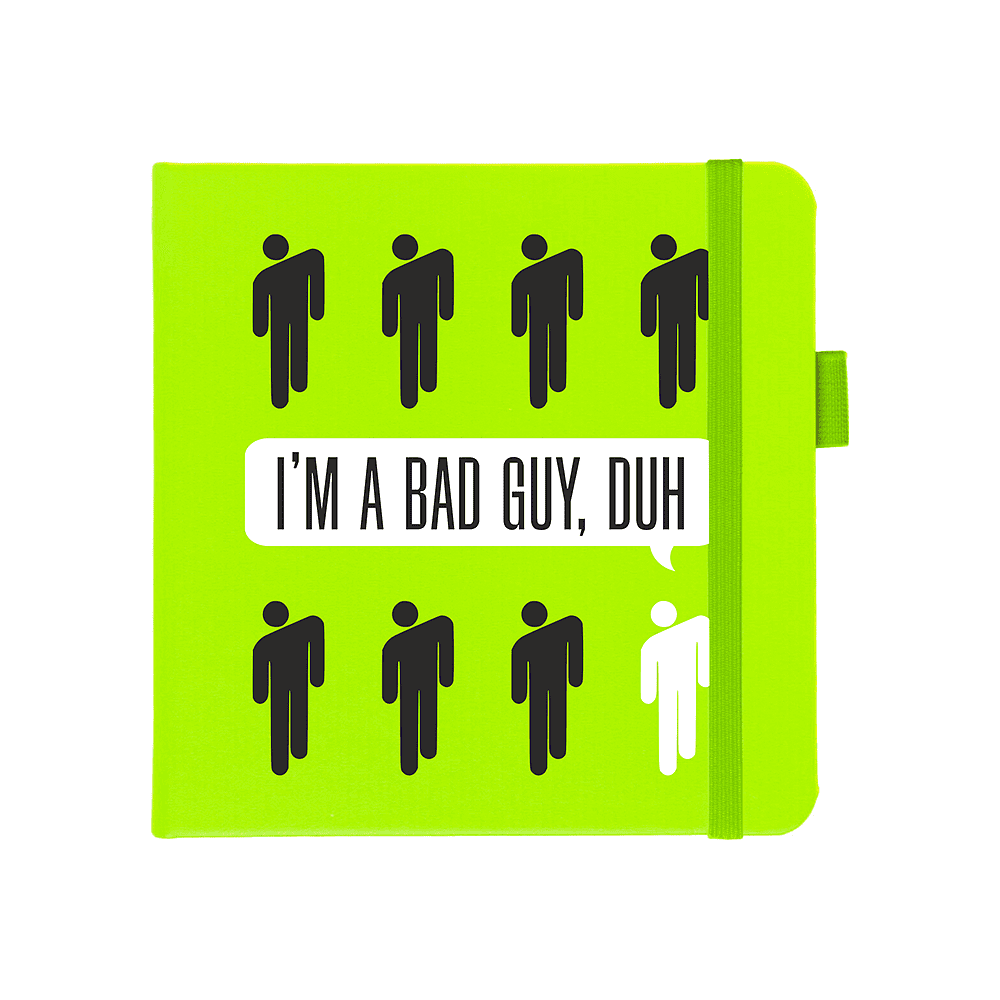 Скетчбук "I’m a bad guy", 12х12 см, 140 г/м2, 80 листов, зеленый луг